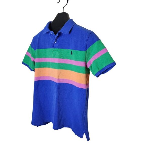 Polo Ralph Lauren Colorblock Stripe Polo Shirt Boys XL Blue - Picture 3 of 9